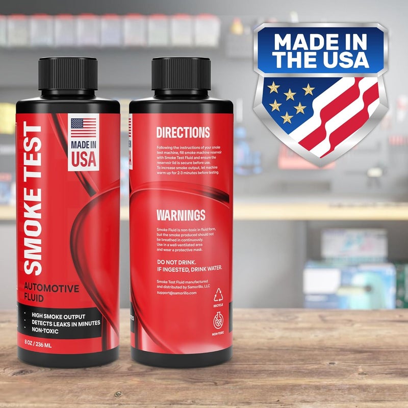 Samorillo Smoke Test Fluid for Automotive Smoke Machines - 8oz Solution Creates High Density Smoke - Made in USA - Detect Leaks in All Systems EVAP, Intake, Fuel, Vacuum, Exhaust Systems, Turbo & Super Charger - Image 4